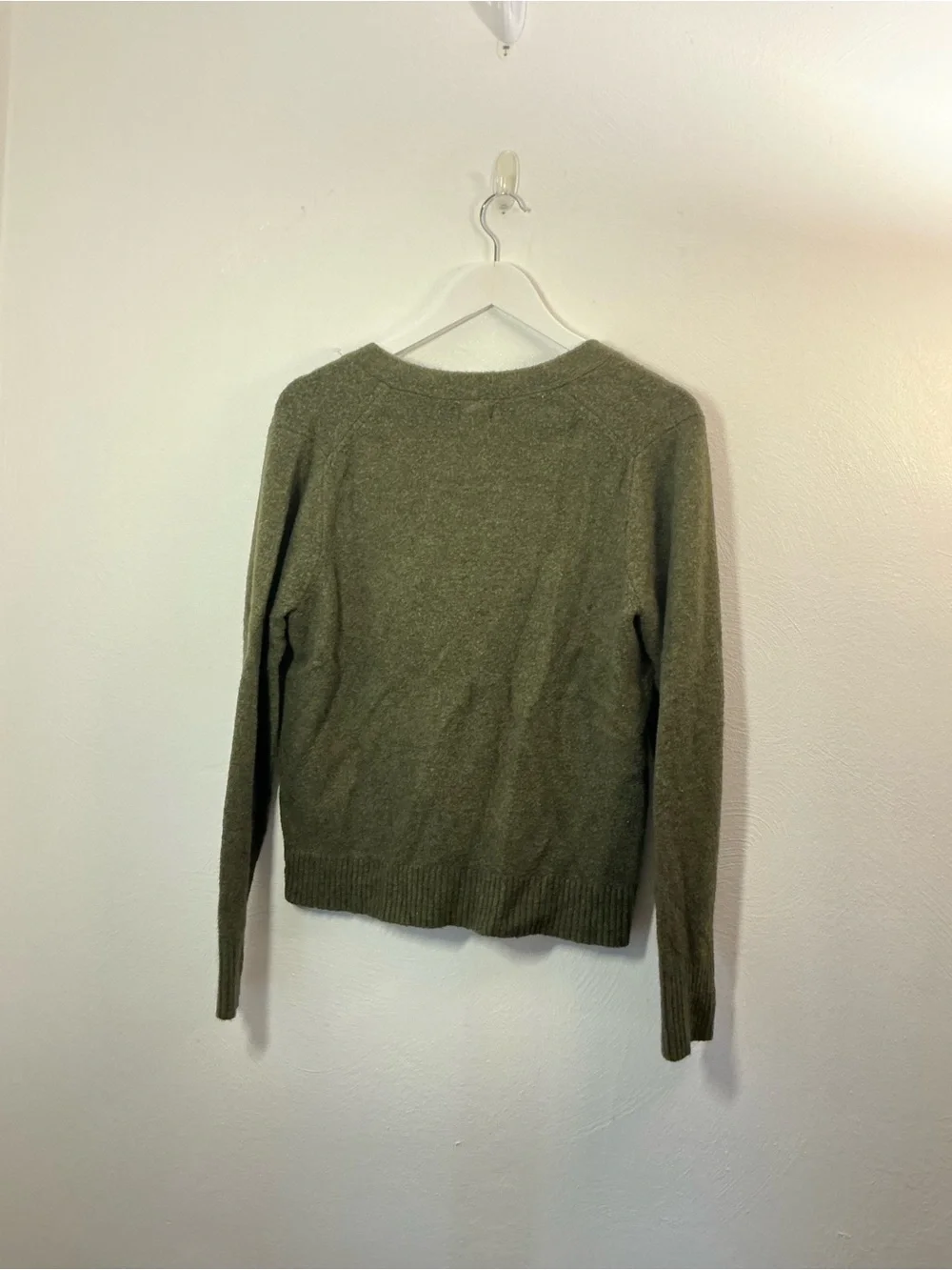 J. Crew Olive Green V-Neck Button Cardigan Size Medium